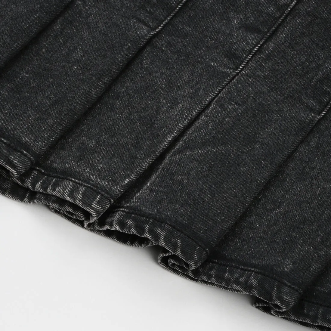 Pleated Denim Mini Skirt