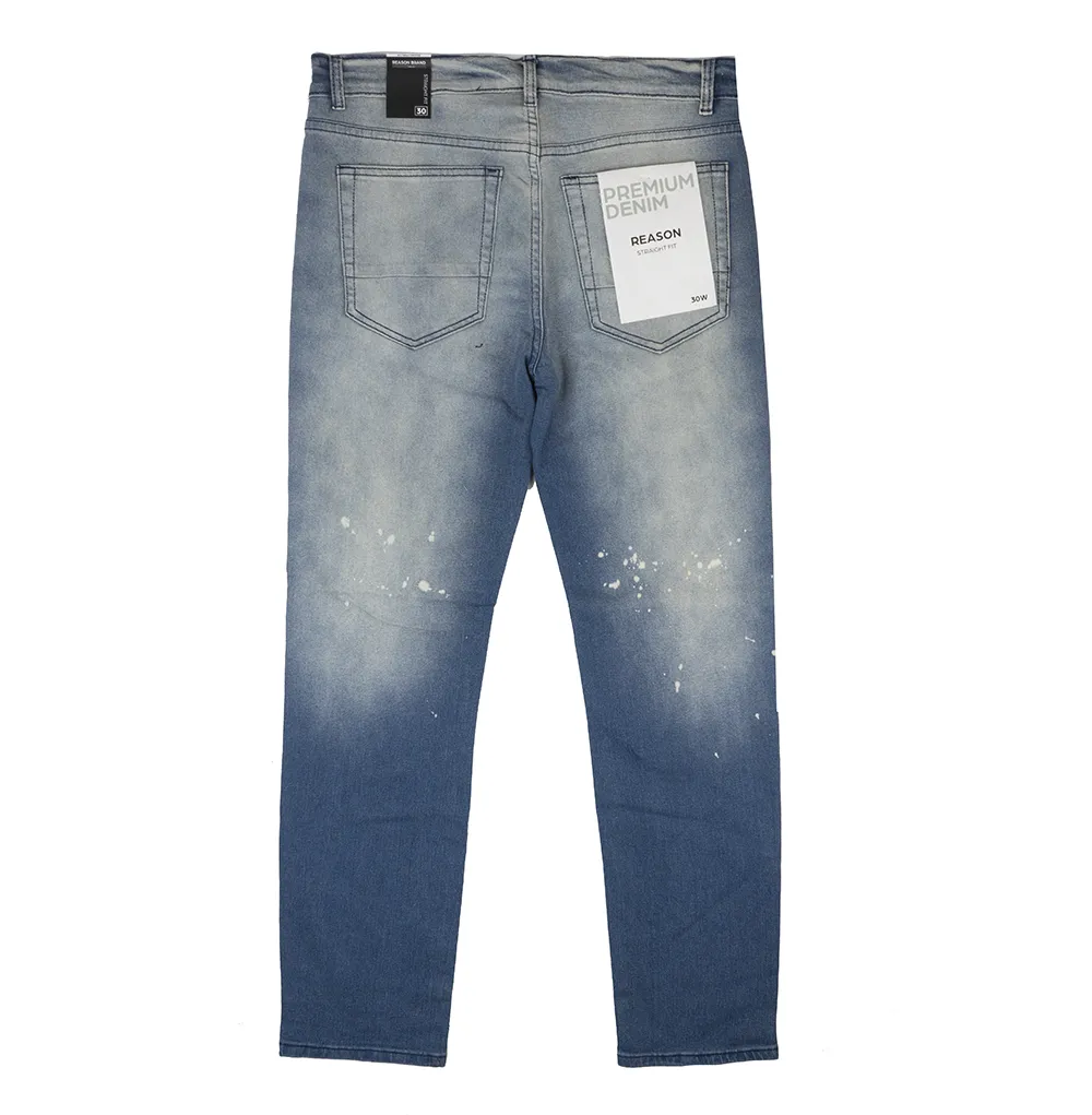 REASON DISTRESSED DENIM JEANS M BLUE - RMP-F22-003