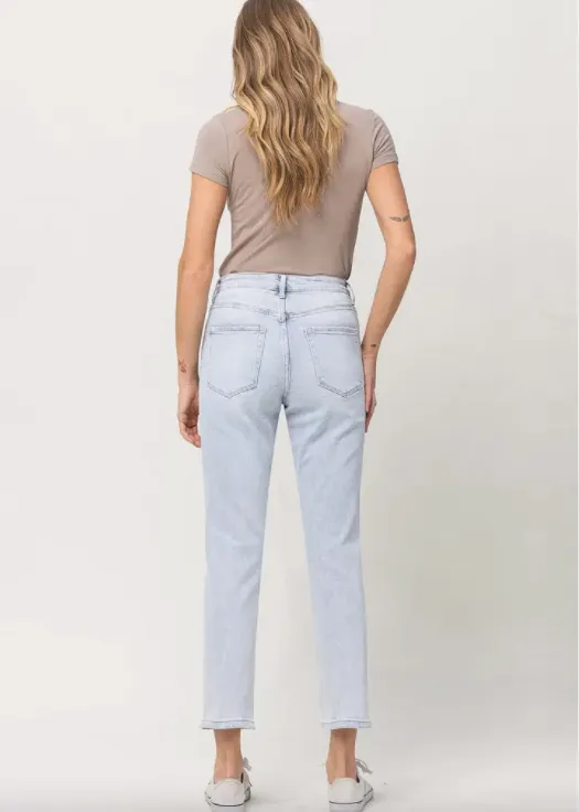 Ripped Stretch Mom Jeans