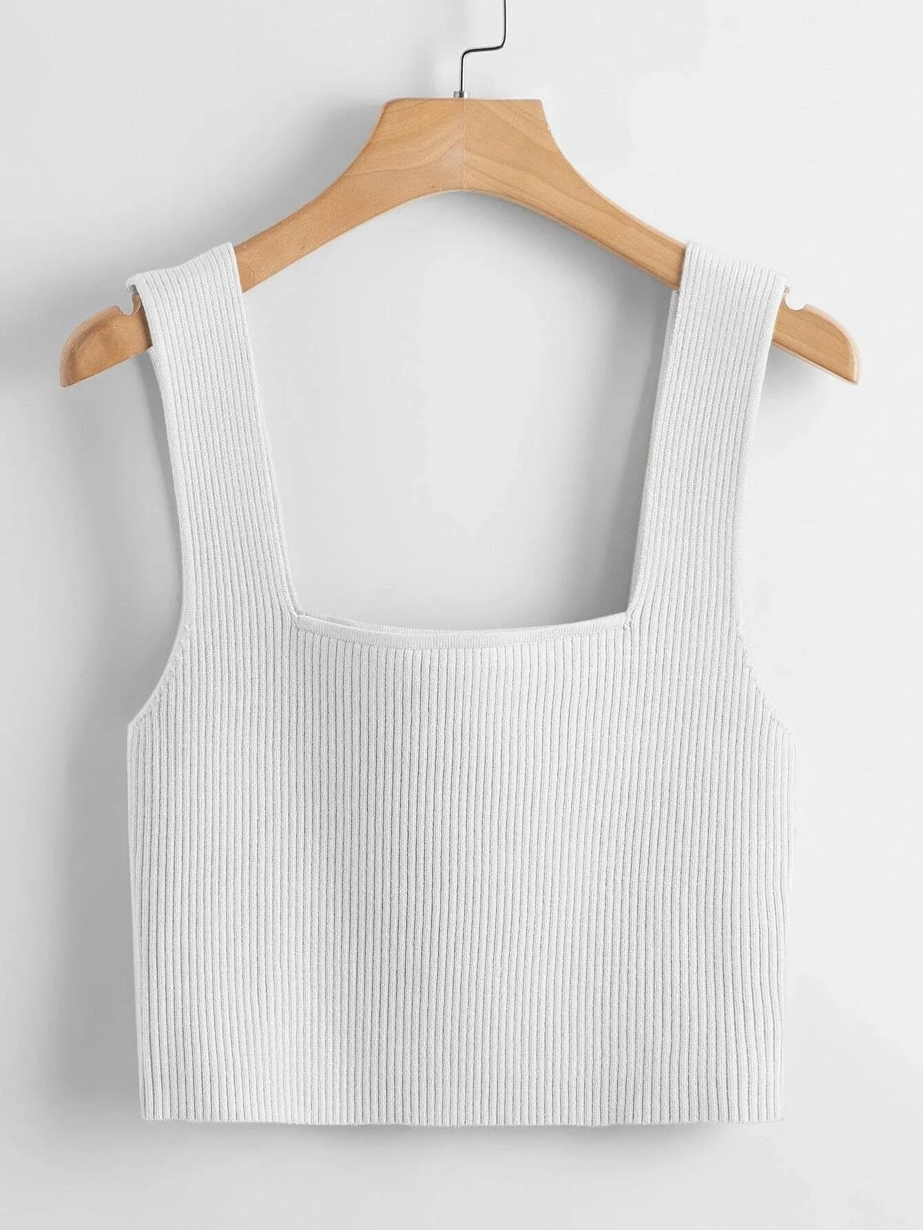 Square Neck Tank Top _ White
