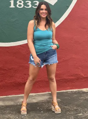 Sunshine All Day Tank Top Turquoise