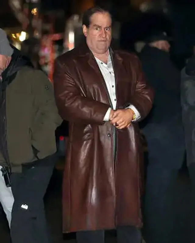 The Penguin Colin Farrell Brown Leather Coat