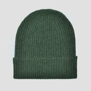 Two Ply Cashmere Winter Beanie in Green