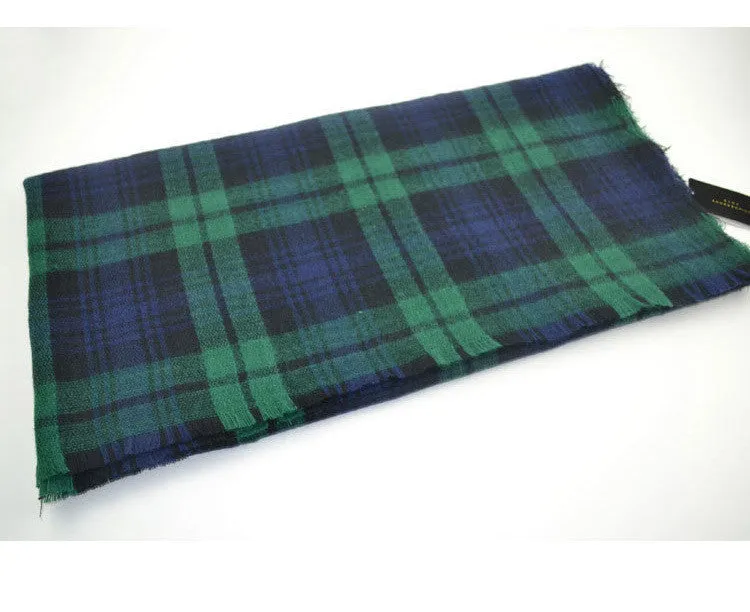 Winter Plaid Acrylic Warm Scarf