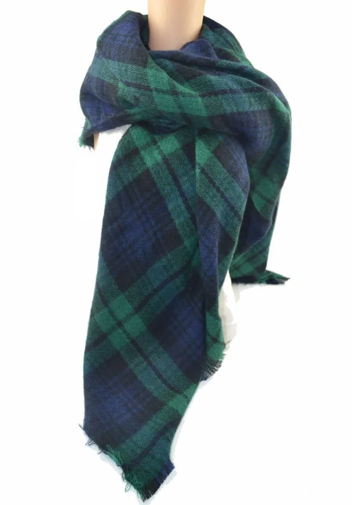 Winter Plaid Acrylic Warm Scarf