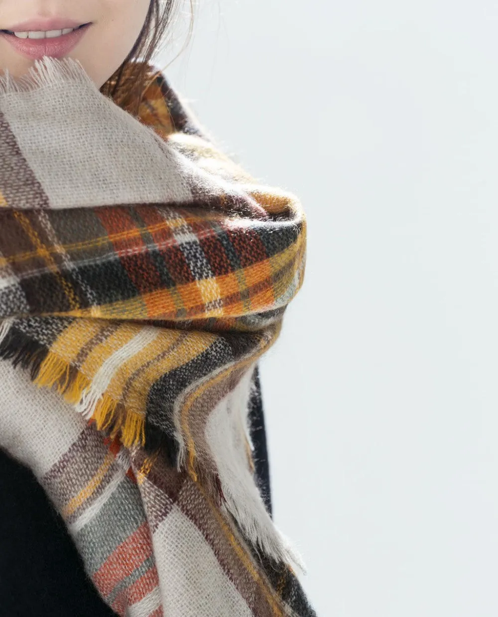 Winter Plaid Acrylic Warm Scarf