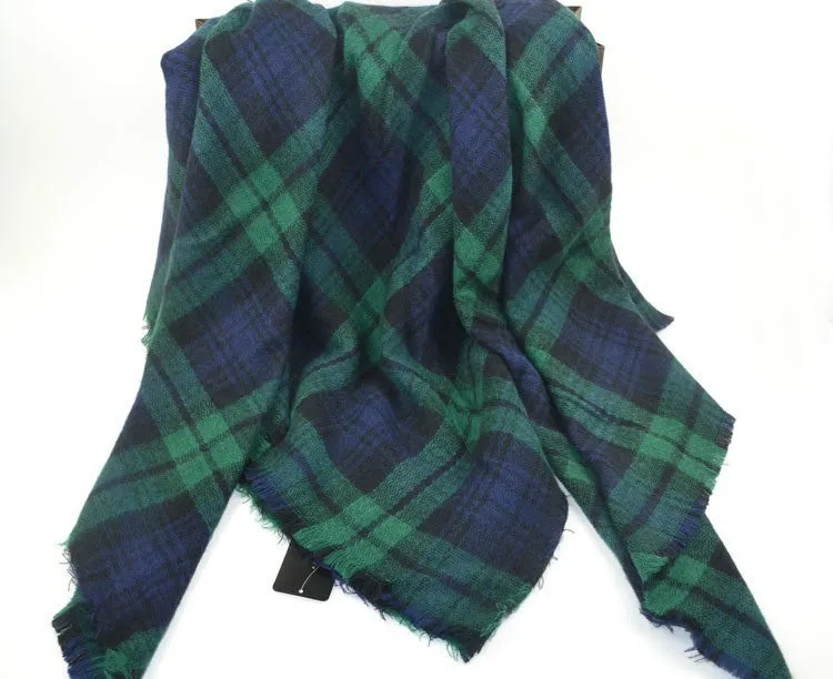 Winter Plaid Acrylic Warm Scarf